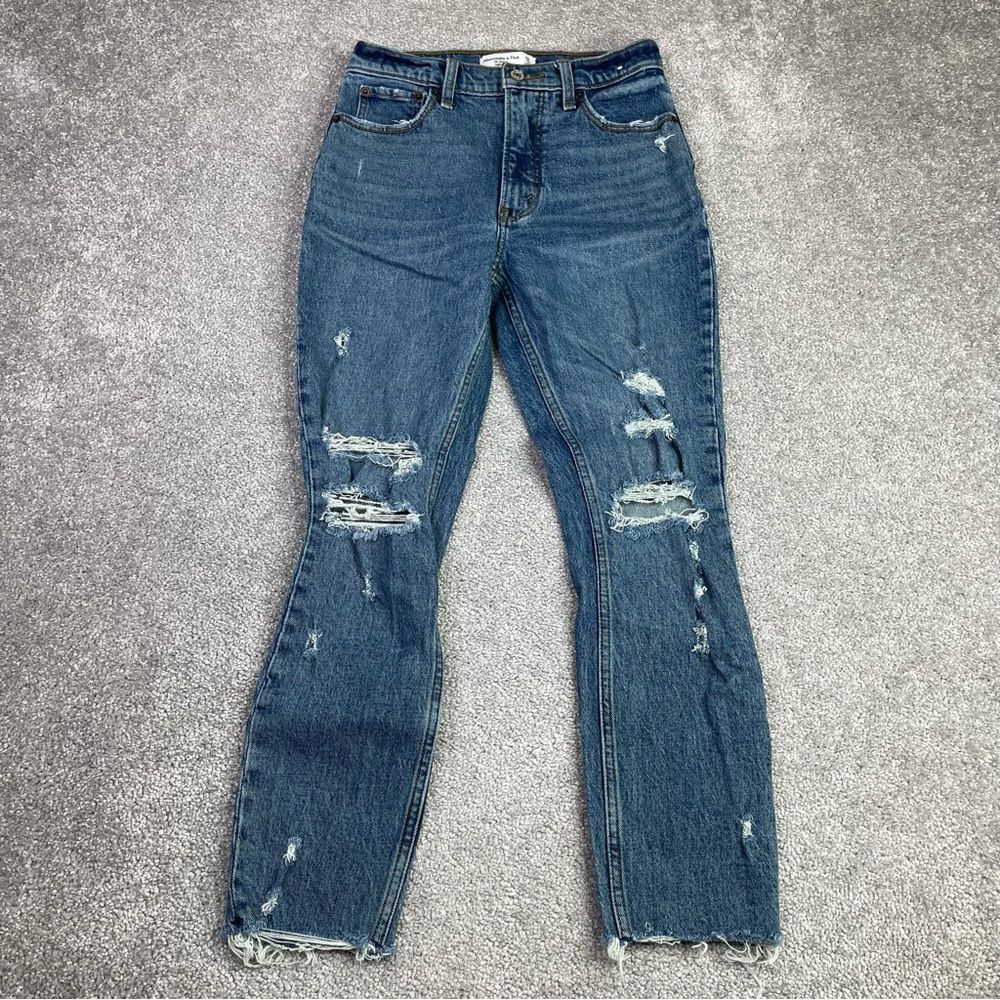 Abercrombie & Fitch Jeans Women's 25 Short Blue Skinny High Rise Distressed